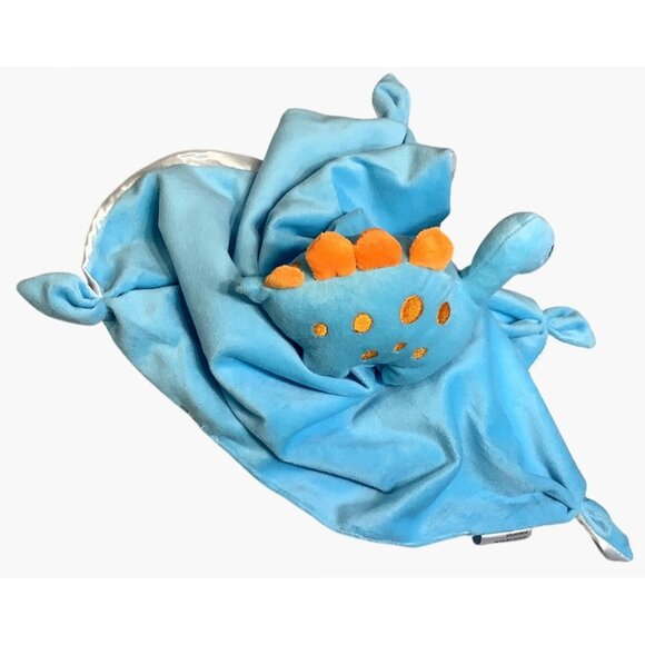 Pro Gleem Dinosaur Lovey Blanket Soft Security Blankie 14| Stuffed Toy Blue - Picture 7 of 8